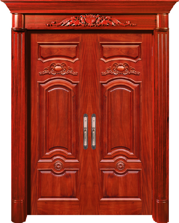 实木门厂家批发 欧式法式室内别墅门高端气派土豪定制 双开原木门