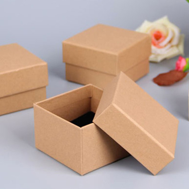 牛皮纸天地盖纸盒礼品盒手表首饰耳环戒指项链精品包装盒定制logo