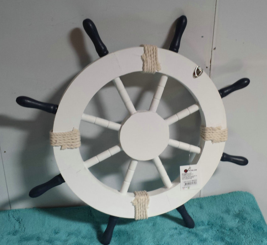 地中海45cm船舵 纯手工木质工艺品家居壁挂 客厅墙面酒吧背景装饰