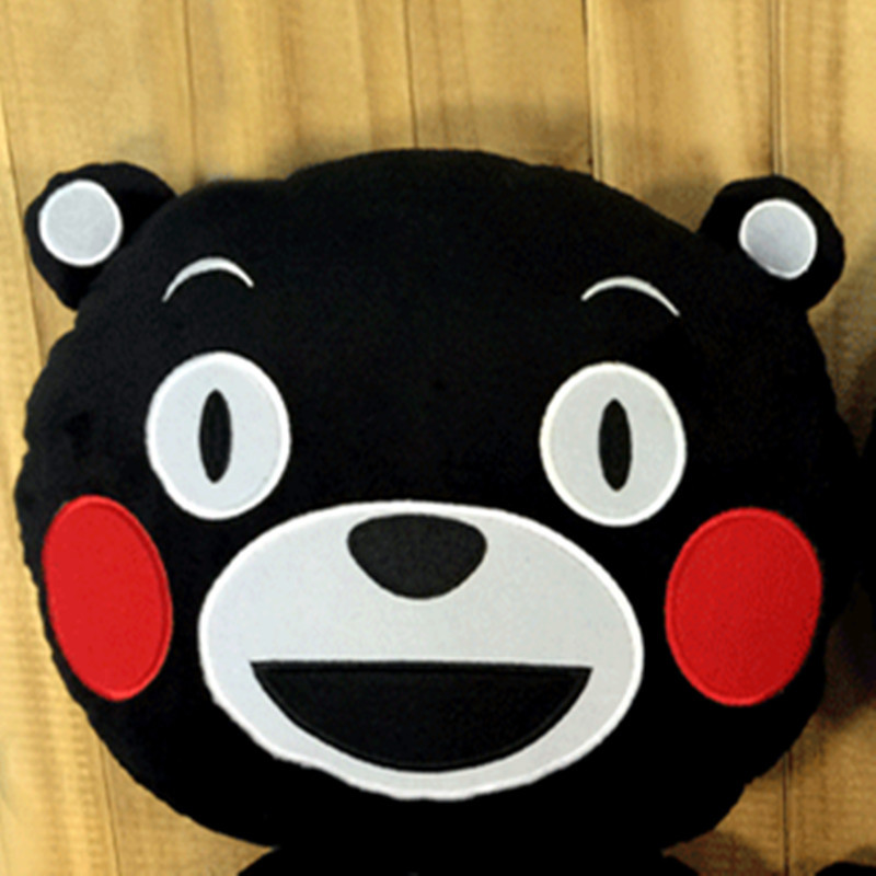 可爱熊本县吉祥物公仔玩偶级呆萌黑熊毛绒玩具熊脑袋抱枕靠垫