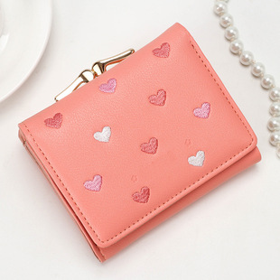 新款日韩版可爱女士短款钱包女式三折钱夹多功能女生小钱包潮批发