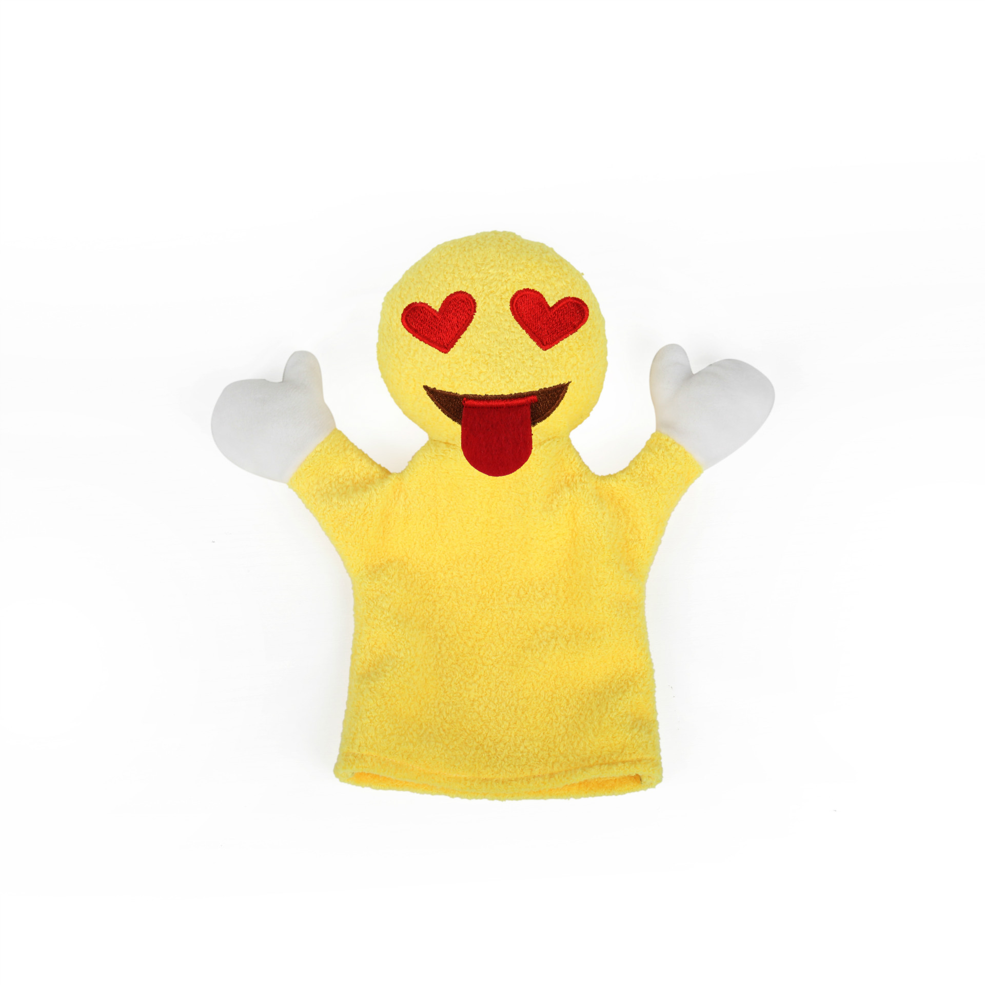 新款 毛绒玩具emoji表情手偶 创意qq趣味表情爱心吐舌手偶 批发