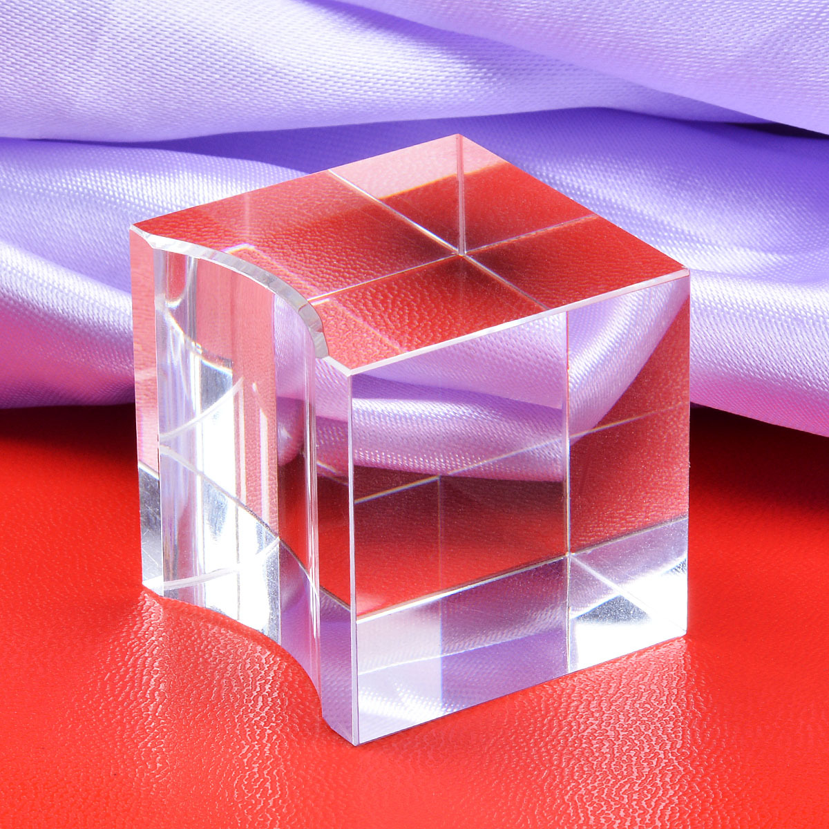 水晶钻石底座有凹工艺摆件 水晶方体底座工厂批发价水晶纸镇现货