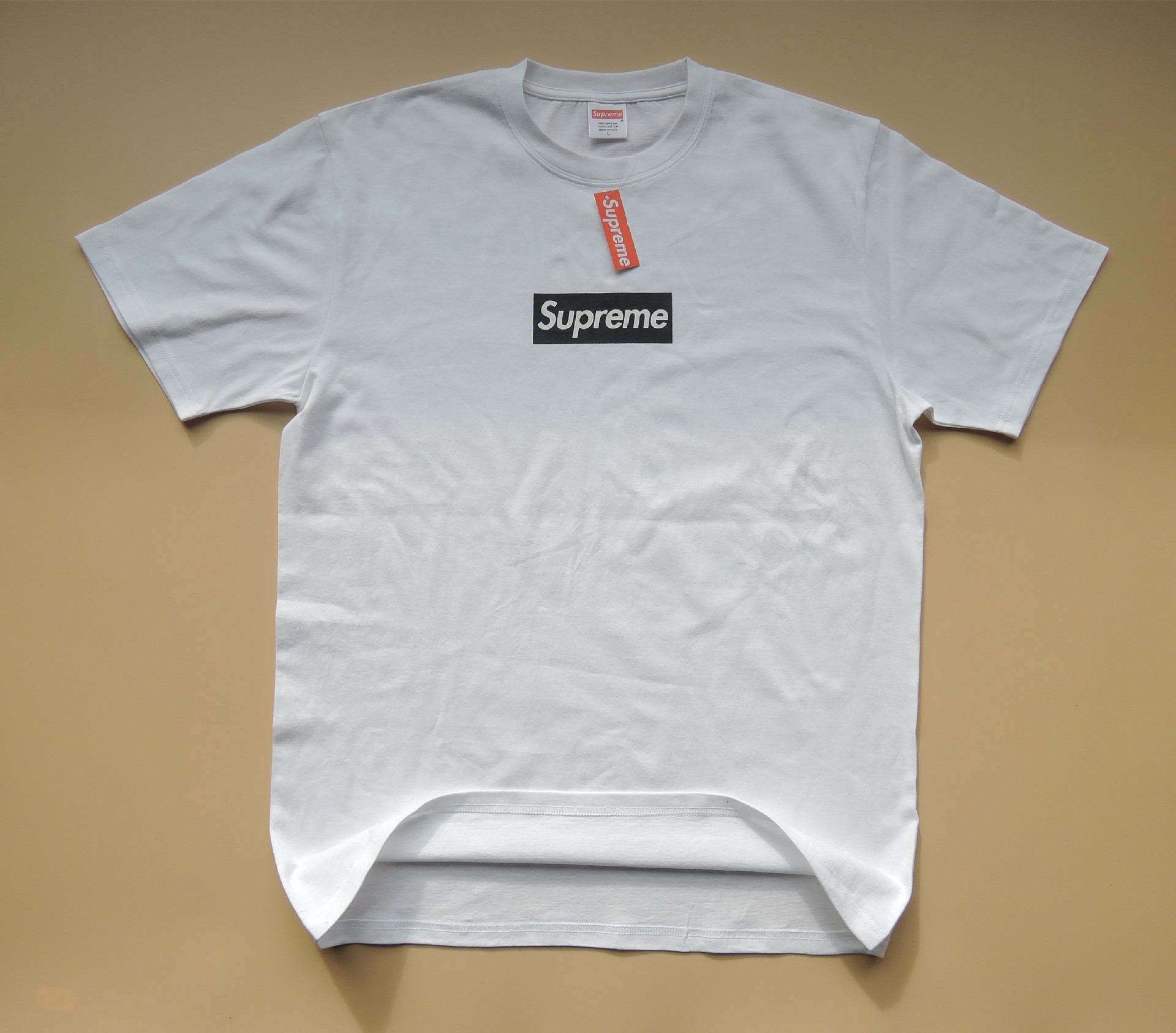 宁波工厂批发零售男短袖supreme白色-男式t恤