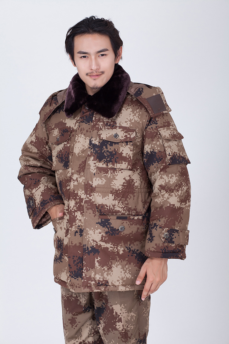 正品荒漠迷彩大衣消防城市数码迷彩服作训服防寒服冬装棉大衣批.