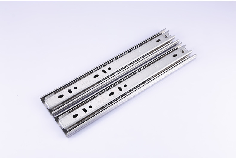 不锈钢导轨 抽屉滑轨不锈钢 不锈钢轨 三节轨滚珠抽屉轨道厂家