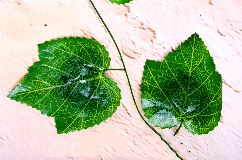 仿真葡萄叶 假花藤条装饰吊兰壁挂空调管道装饰假树叶