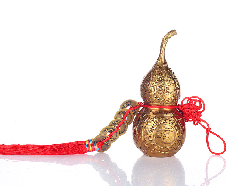 厂家批发风水镇宅之宝 化煞挂件 特价开光大小号纯铜五帝钱葫芦