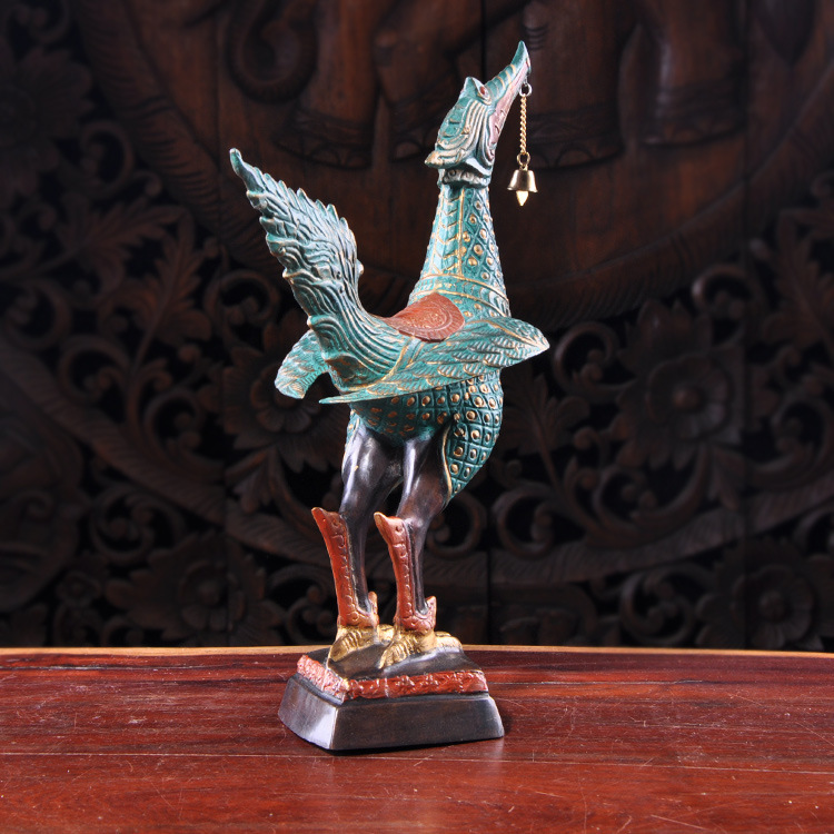 泰国铜质神鸟动物摆件 酒店 桑拿会所软装 办公桌面摆4317