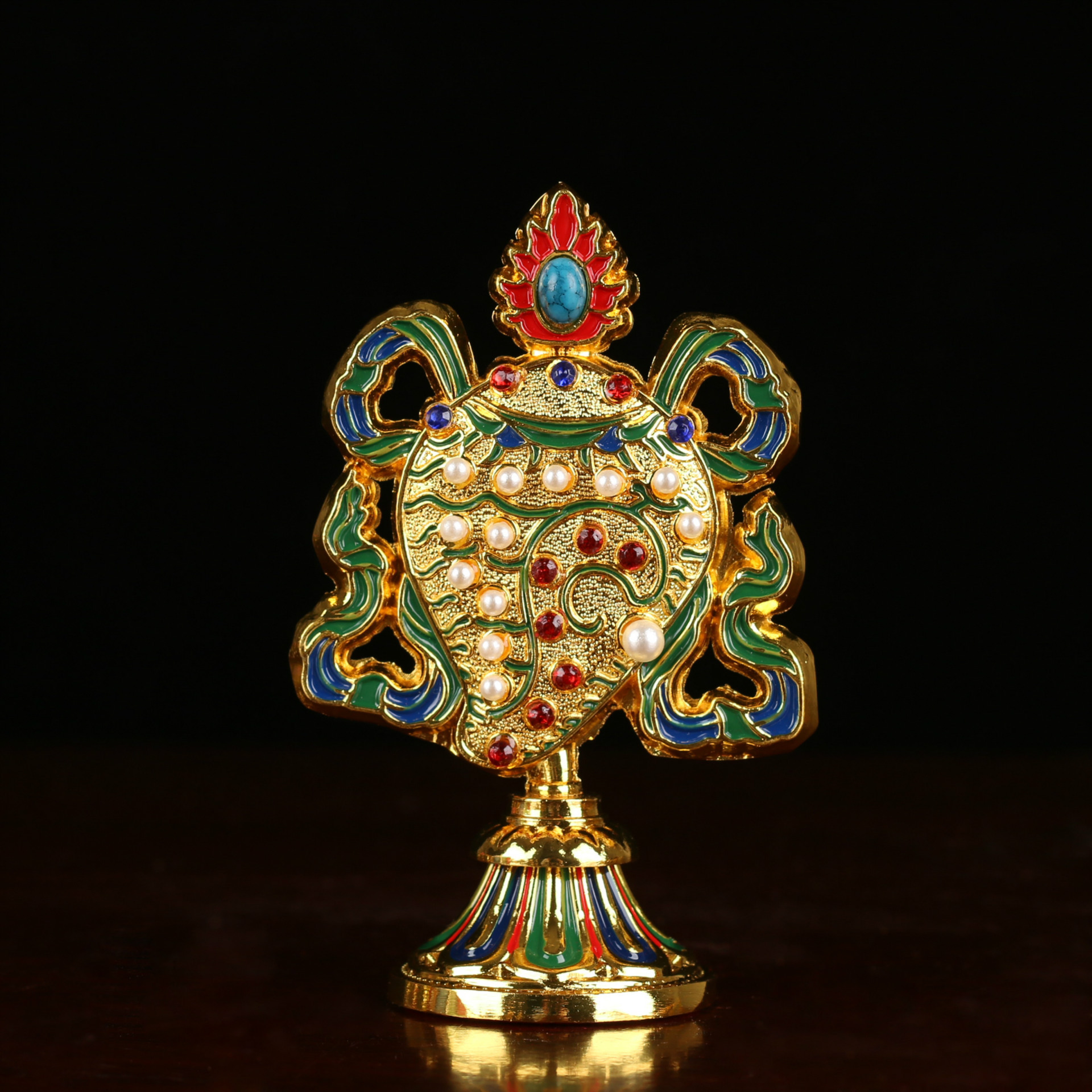 佛教用品 藏传佛教 合金彩绘八吉祥 密宗法器供具 吉祥八宝