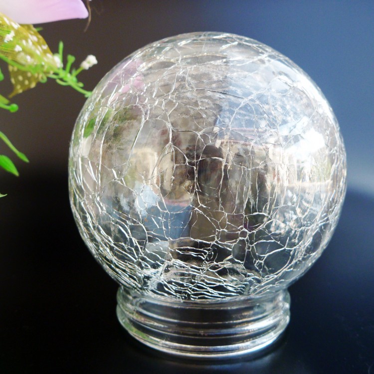 5厘米冰裂玻璃灯罩 定做裂纹玻璃灯罩厂家直销冰花圆形玻璃灯罩