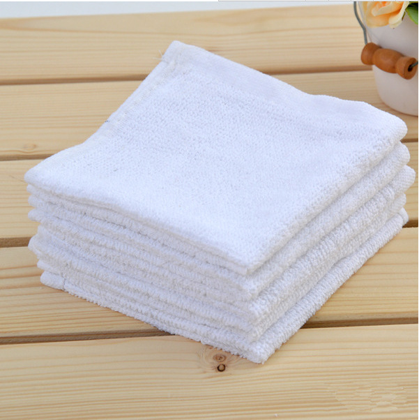 批发20克纯棉白色小方巾小白毛巾酒店幼儿