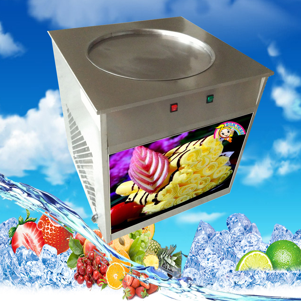 手动圆锅炒酸奶机炒沙冰炒冰激凌卷机单锅商用炒冰机