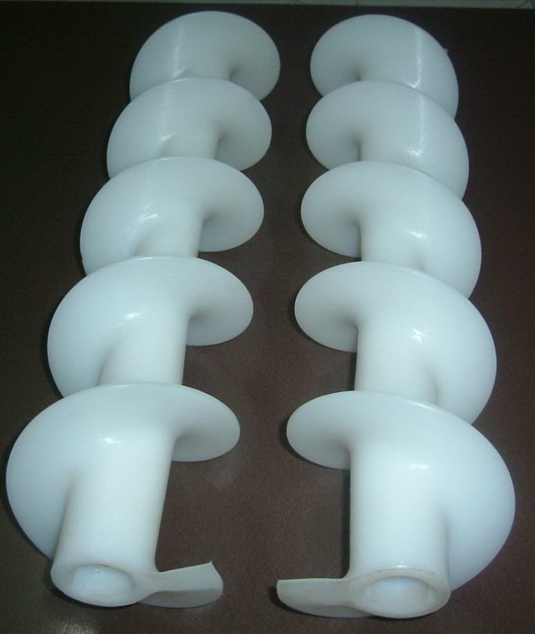 白色塑料螺杆 塑料挤出机螺杆 耐磨性尼龙输送螺杆厂家批发