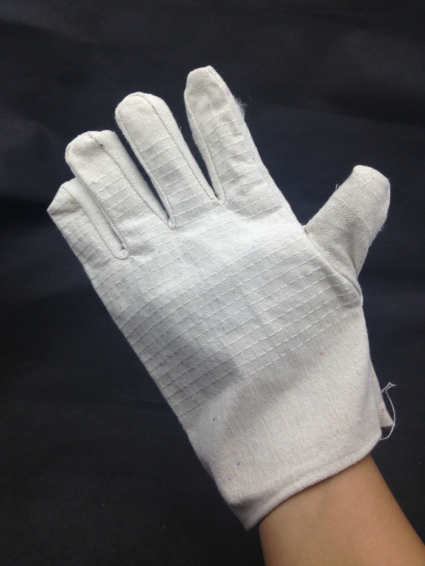 帆布双层手套加固耐磨耐用全衬劳保电焊工白手套批发24道线双层