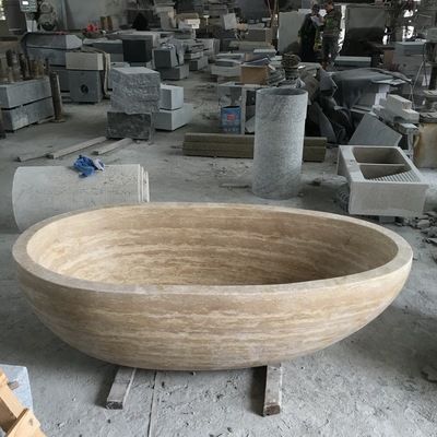 大理石浴缸阳台洗澡盆浴室天然石材浴池淋浴房独立式花岗岩 台盆