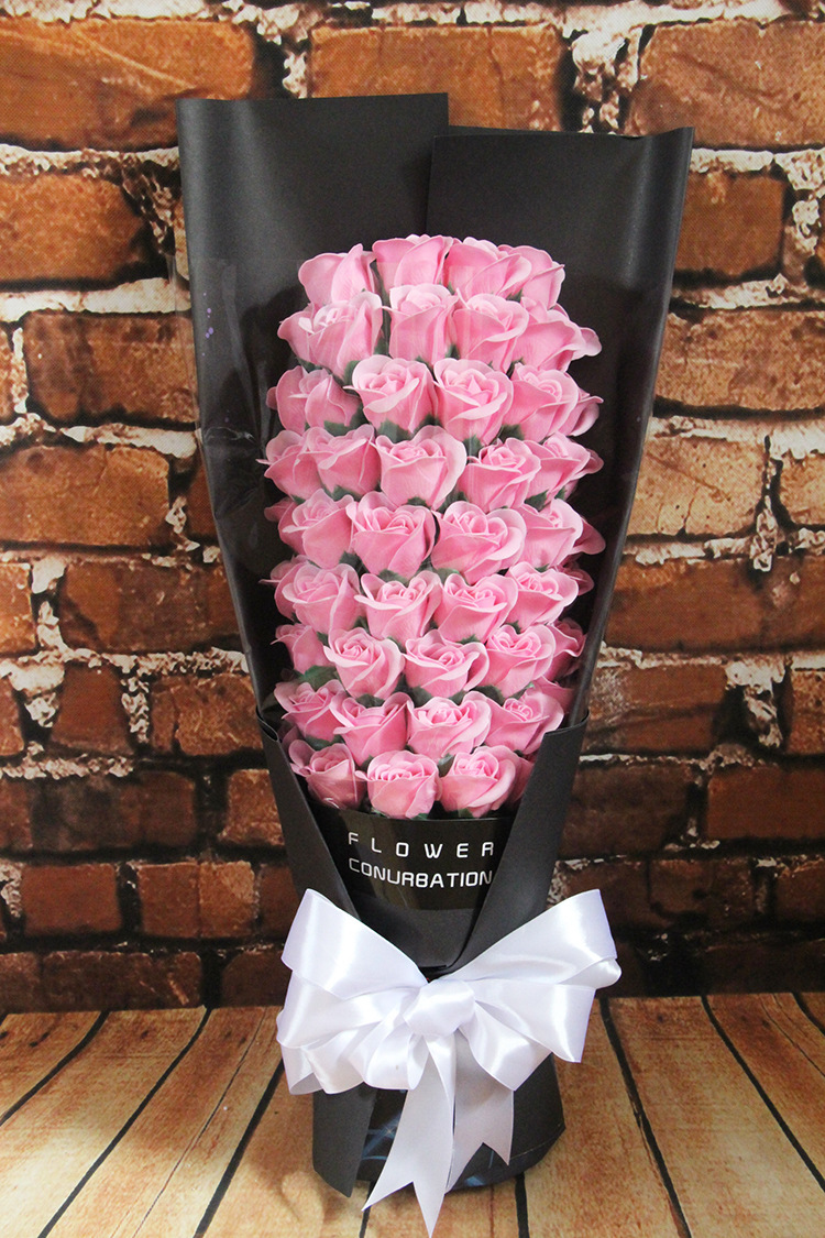 51朵玫瑰香皂花花束礼盒浪漫礼品送女友妈妈七夕情人节创意礼物