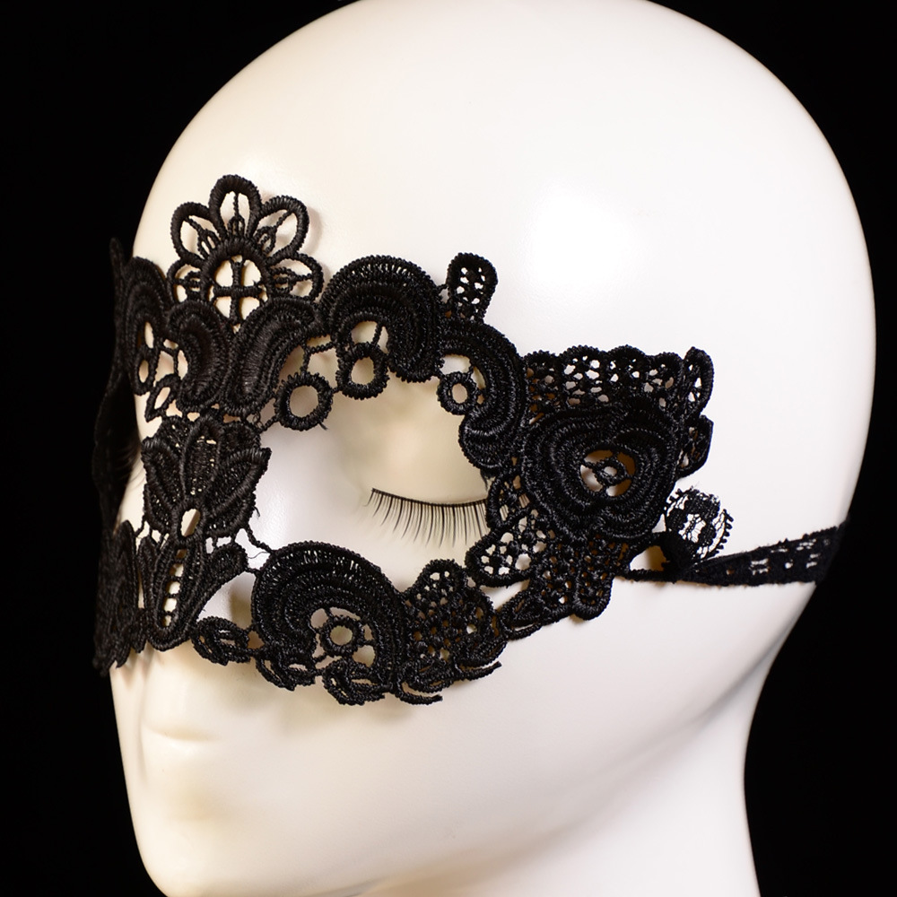 万圣节外贸面具 厂家直销 牵牛花面具 针织镂空 情趣舞会面具