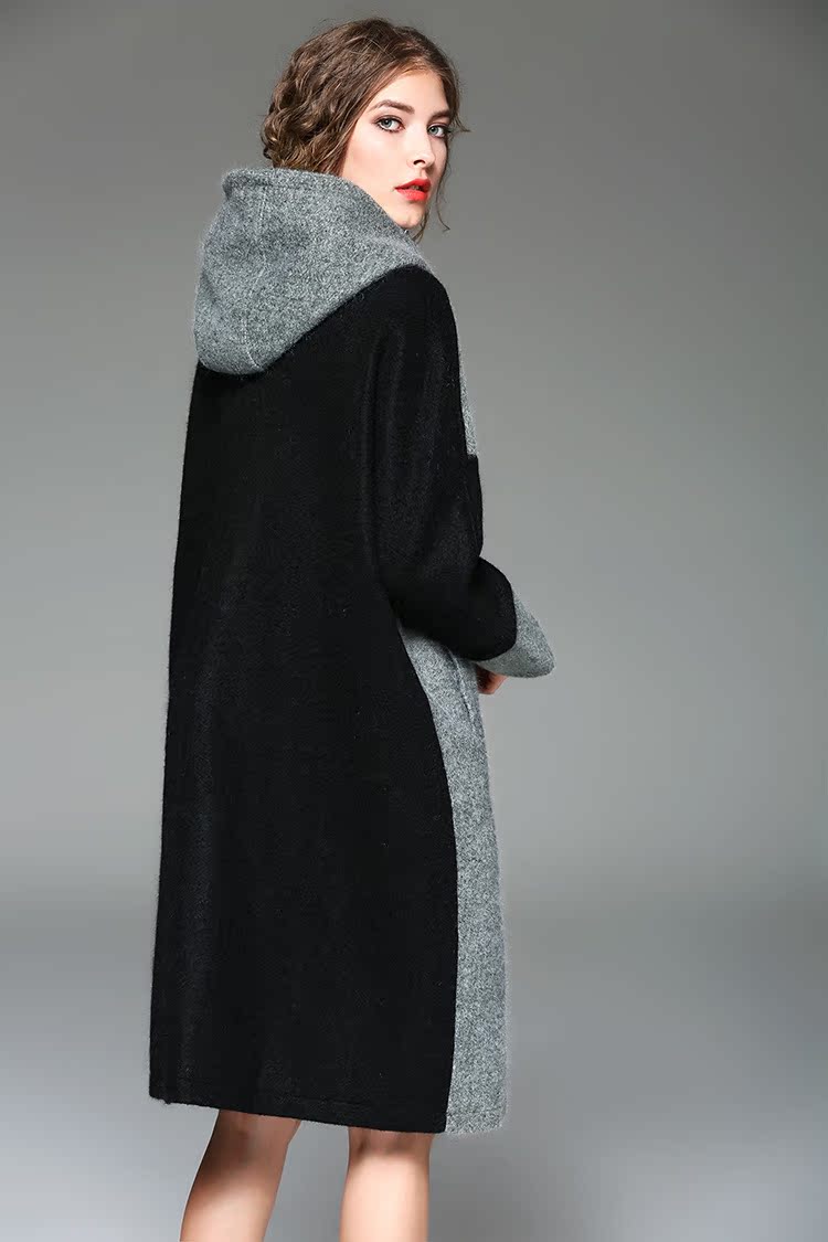 名:  秋冬女式连帽毛呢风衣 货   号:  wn71078 面料成分:  35%羊毛