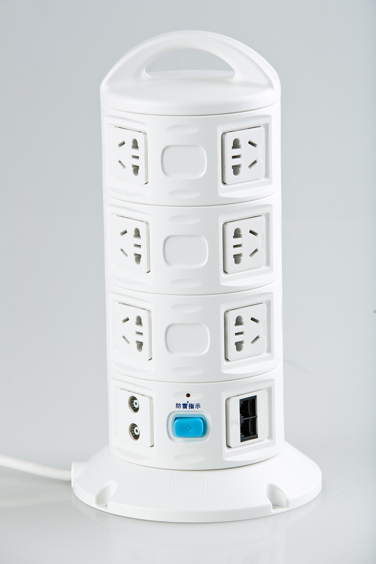 创意时尚立式插座电源防雷电视防雷网络防雷型手提接线板插