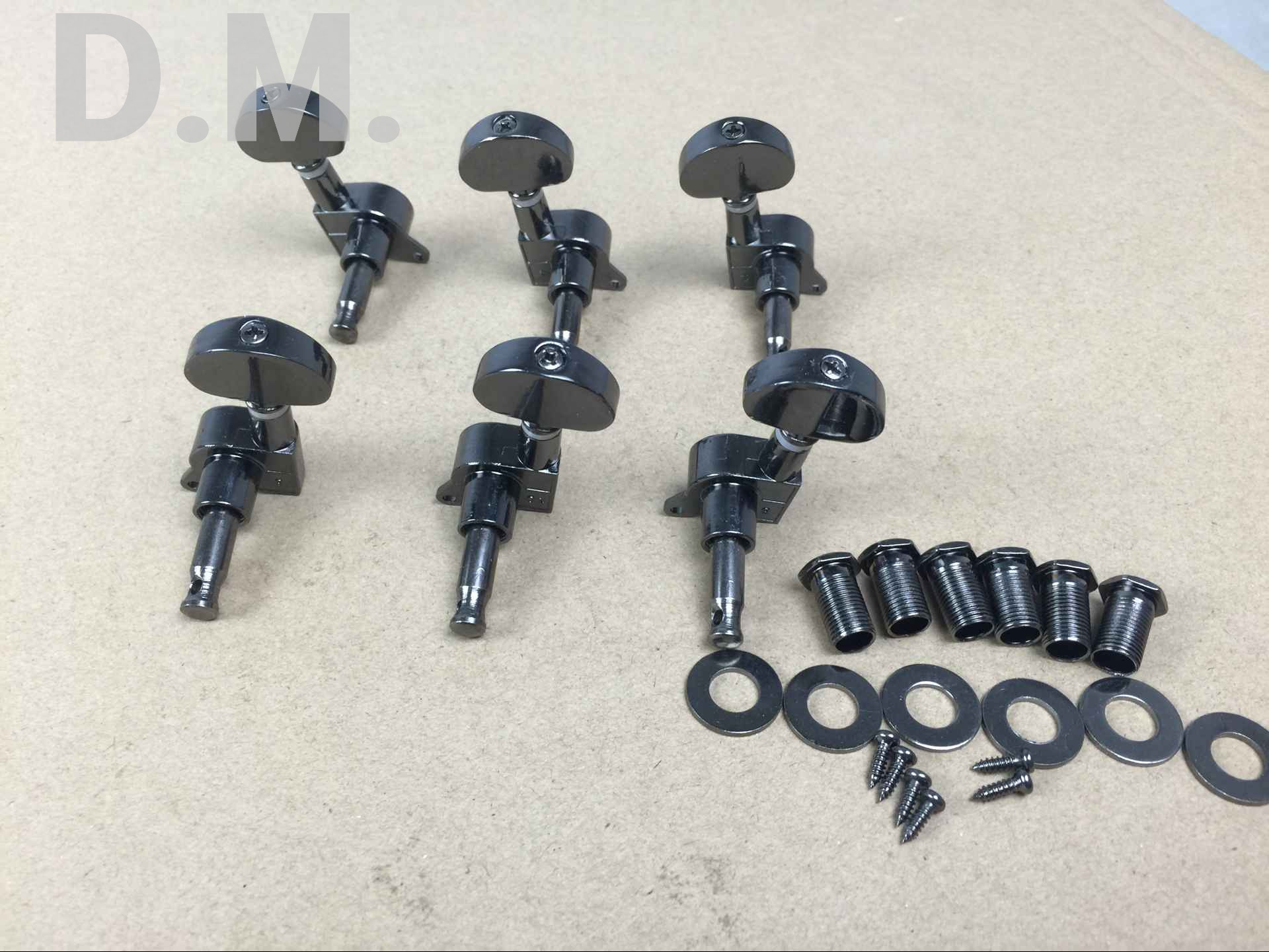 高档全封闭吉他弦轴 枪黑全封闭准 合金半圆弦轴高级黑镍弦钮