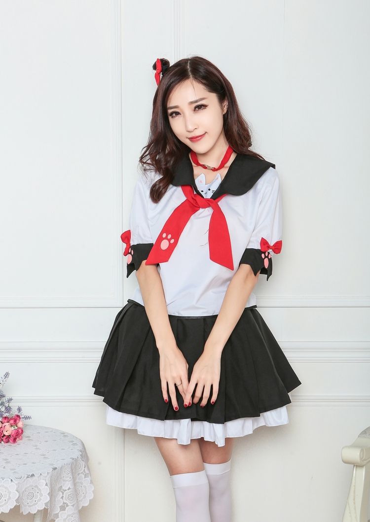 软妹裙 小恶魔喵 猫咪改良jk制服少女夏服学生装日常海军水手服装
