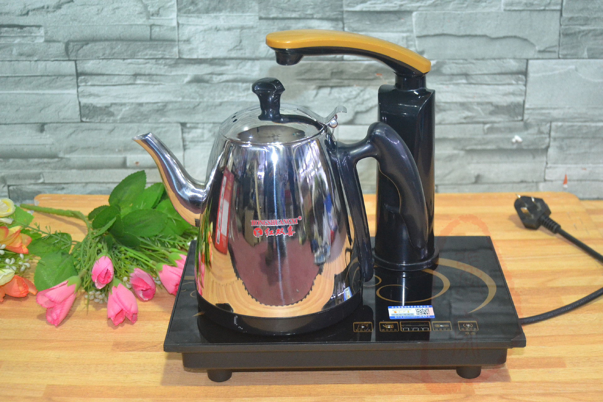 自动上水电热水壶保温自动断电烧水器电茶壶抽水器茶艺壶红双喜