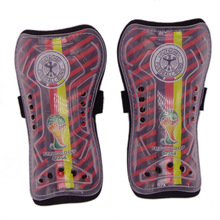 厂家多款式透明壳队标绑带式足球护腿板运动护具体育用品一件代发