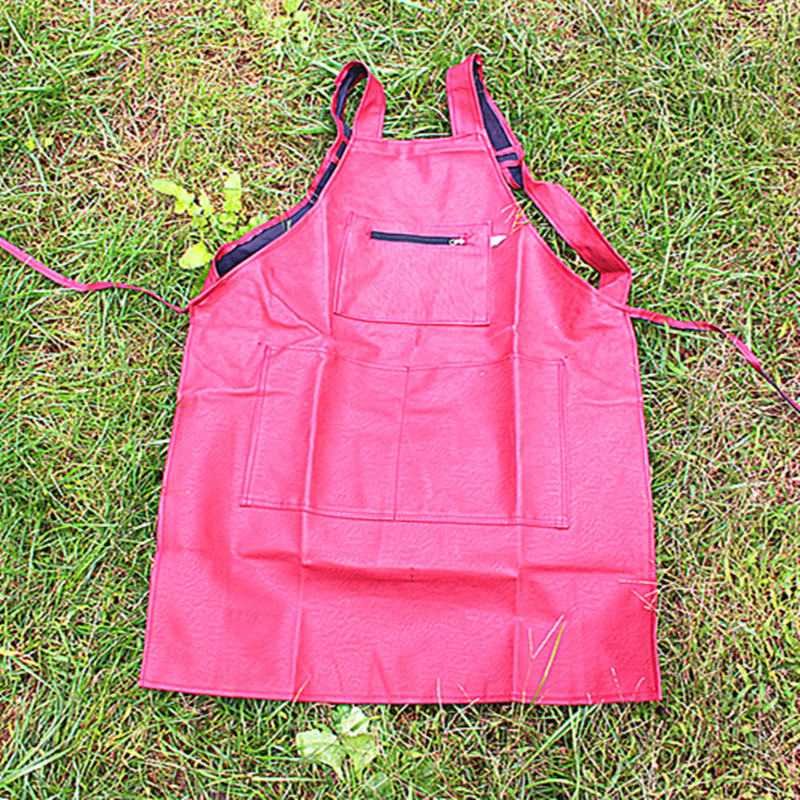 皮油双肩围裙厨房餐厅酒店厨师超结实防油防污挂脖皮革围裙