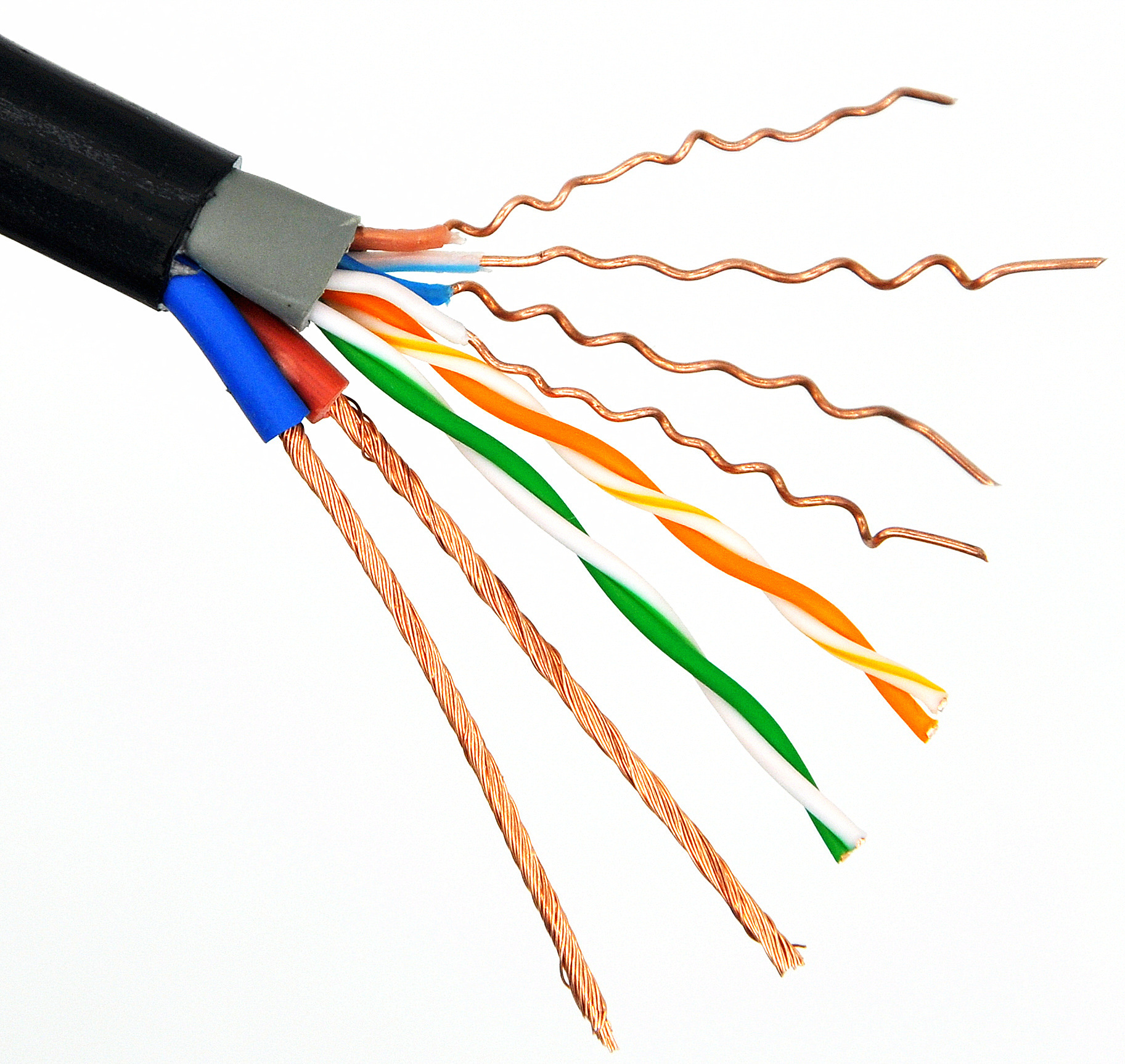 4芯网线加两芯纯无氧铜监控电源综合一体线