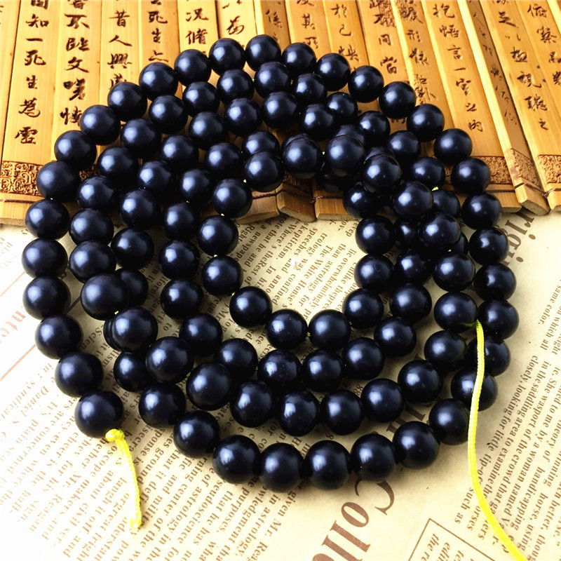 天然黑菩提根桶珠 108颗佛珠男女手链 菩提子手串