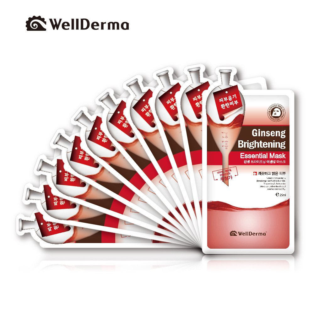 韩国进口wellderma梦蜗人参净肤精华面膜 强化美白祛斑