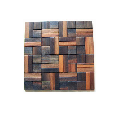 船木拼图装饰酒吧饭店会所实木定制做旧墙板装饰材料马赛克背景墙