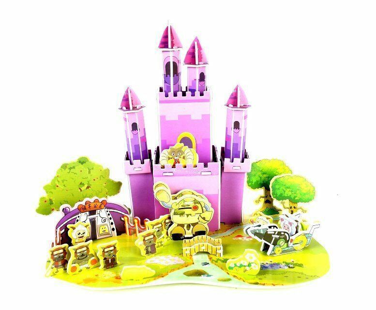 吊车3d立体拼图儿童早教玩具产品纸质泡沫模型工厂3d puzzlediy