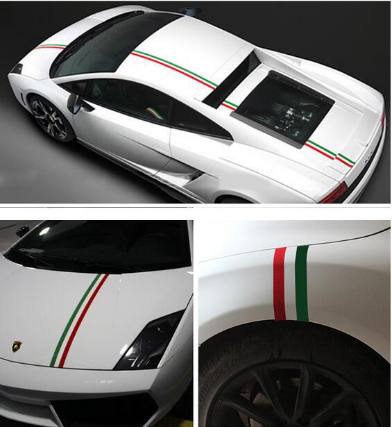 汽车三色 车贴车身裙边机头盖中网车后视镜头个性时尚装饰贴纸 - 汽车