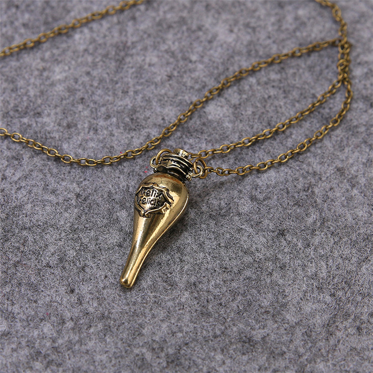 欧美电影周边 哈利波特圣杯 小药瓶两半拼接吊坠项链批发