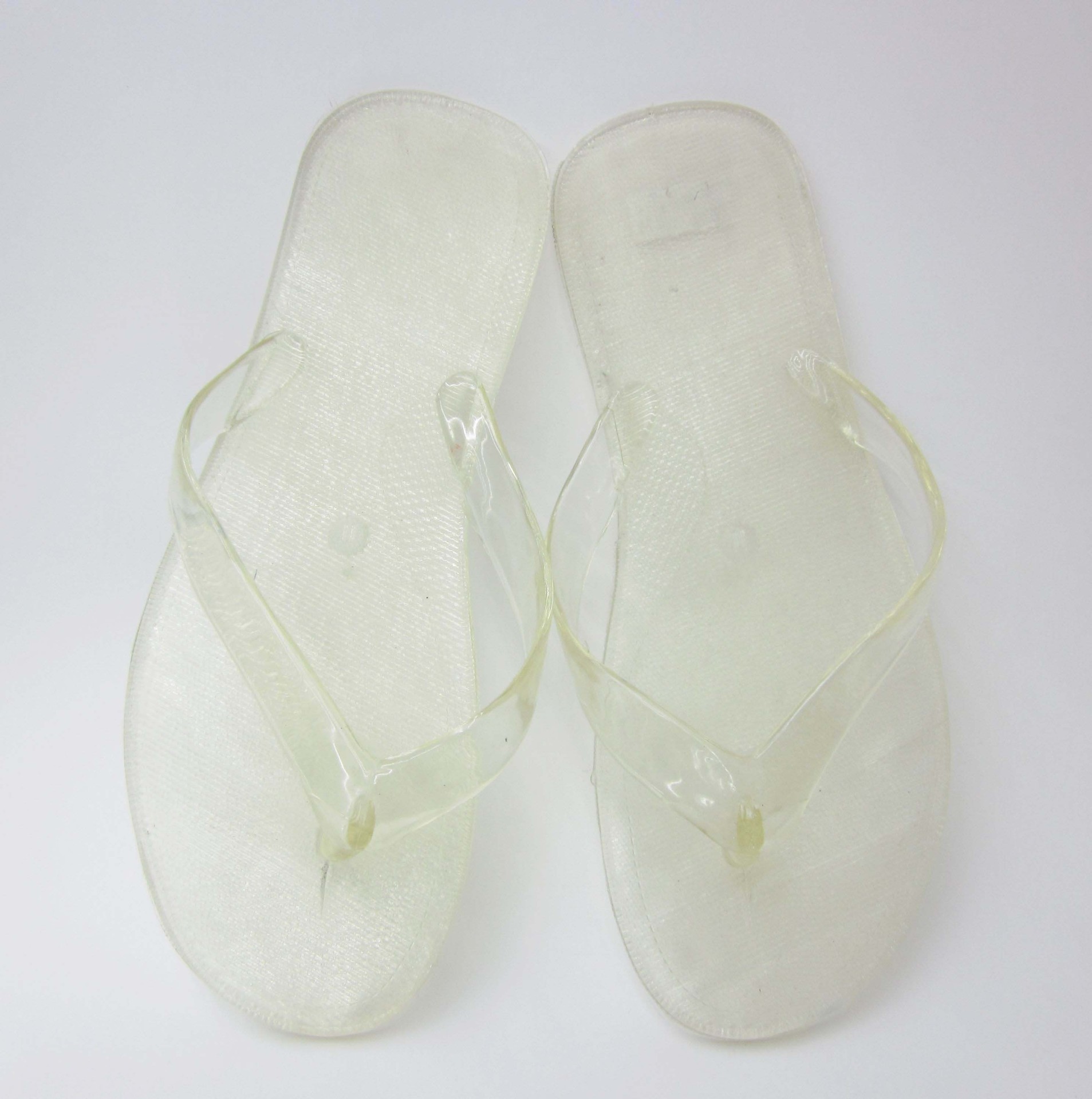 夏季透明水晶pvc平底浴室拖防滑人字拖一-凉鞋