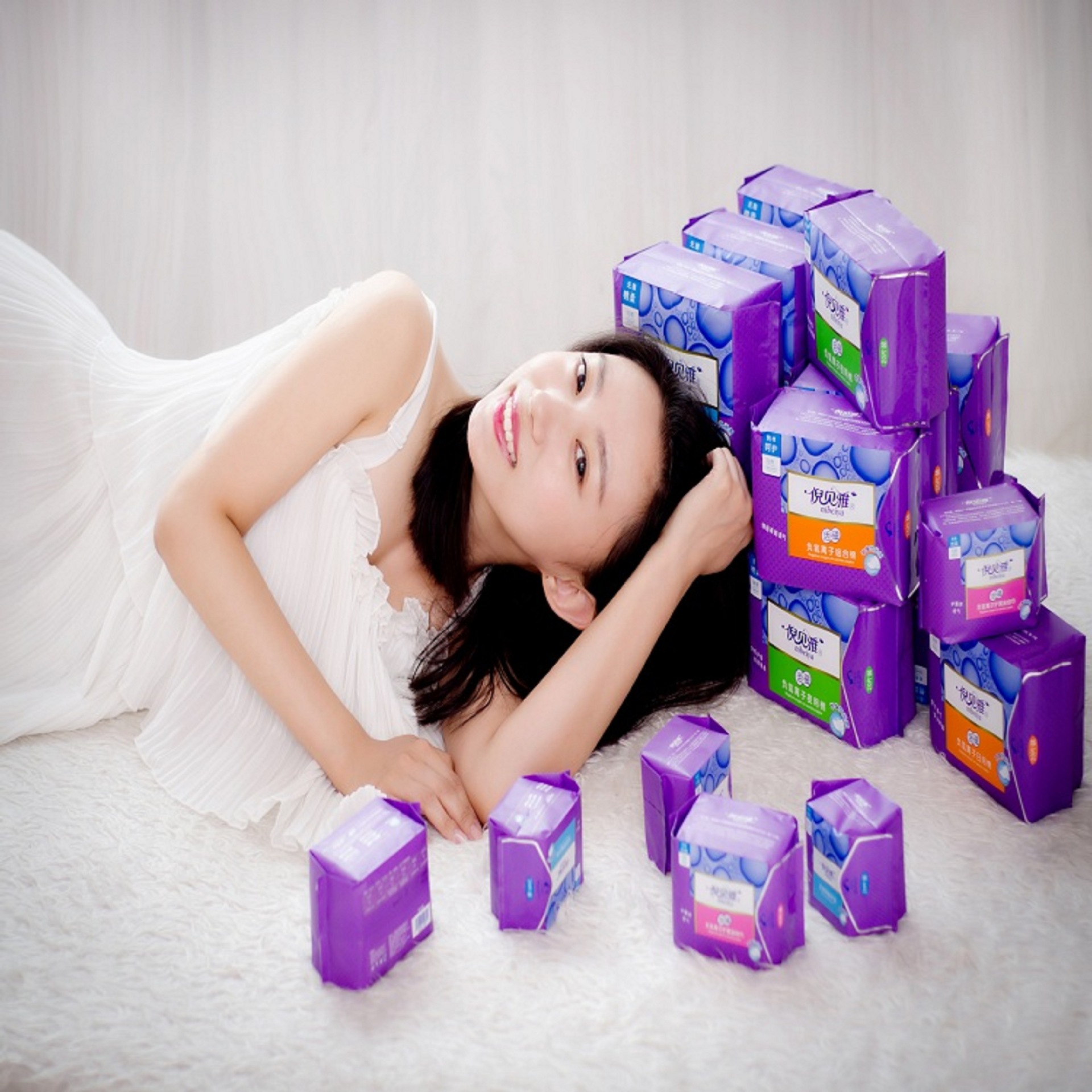 倪贝雅活磁负氧离子卫生巾医用纱布负离子芯片卫生巾350mm