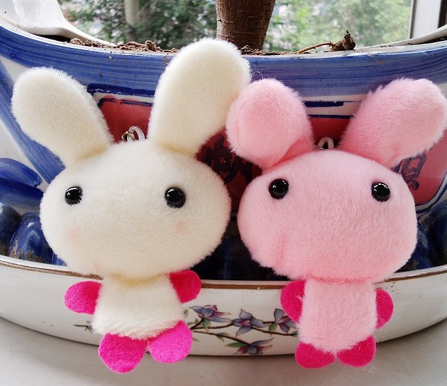 卡通新款少女心波波兔毛绒玩具儿童玩偶婚庆抛洒抓机娃娃小公仔