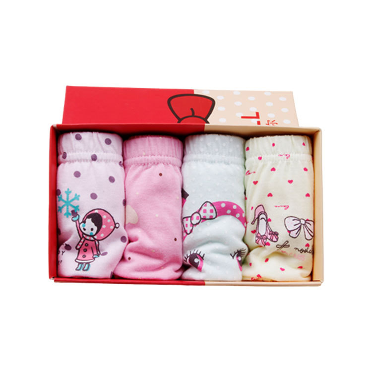 儿童内裤 盒装品牌内裤 女童印花三角内裤 儿童纯棉内衣内裤批发