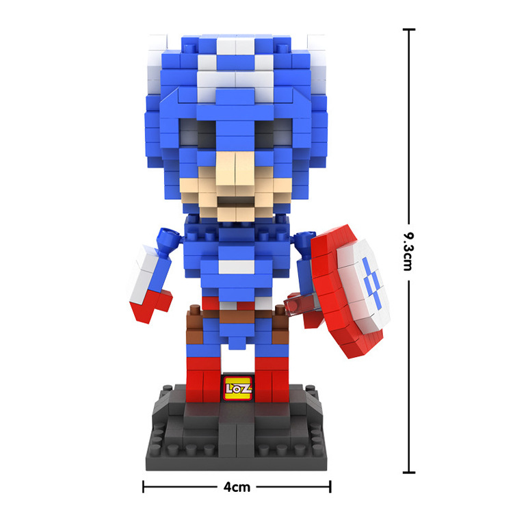 俐智loz小颗粒钻石益智积木 9452美国队长 塑料拼插组装玩具