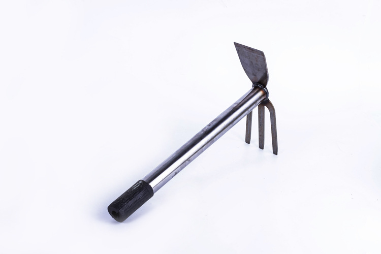 黑白把两用锄头 园艺工具种花种菜两用 多功能三齿耙形小锄头