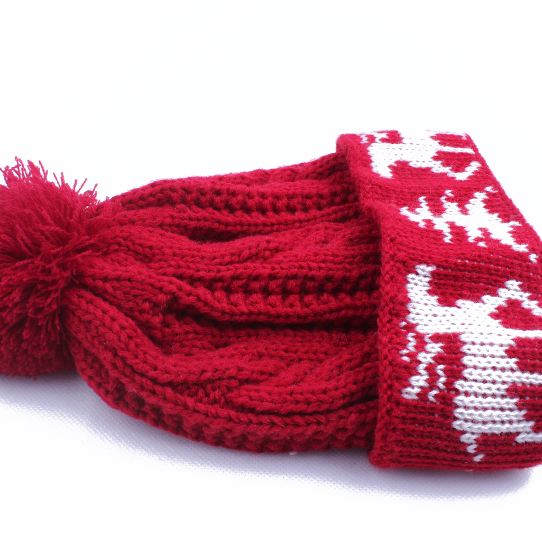 【毛线帽】 秋冬女士圣诞树小鹿图案针织毛线帽 圣诞毛线帽子