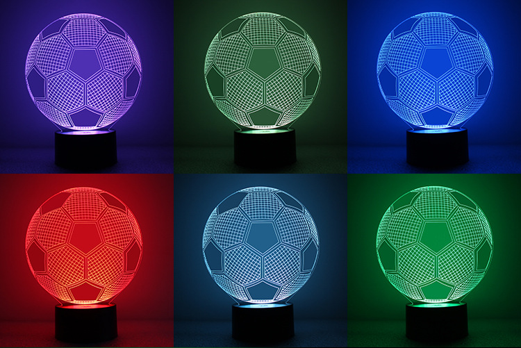 新款时尚足球迷你小夜灯 七彩可调控usb小夜灯 led创意diy小夜灯