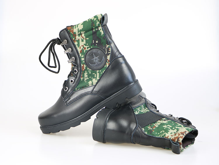 正品二炮作战靴新款火箭军鞋真皮男鞋迷彩特种兵战术靴高帮工作鞋