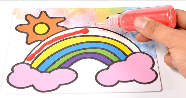 芙蓉天使儿童diy手工沙画套装立体彩沙绘画小孩砂画玩具厂家批发