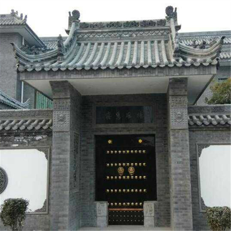 仿古建筑寺庙四合院青瓦祠堂长廊苏杭风格小青瓦粘土瓦古建筑瓦片