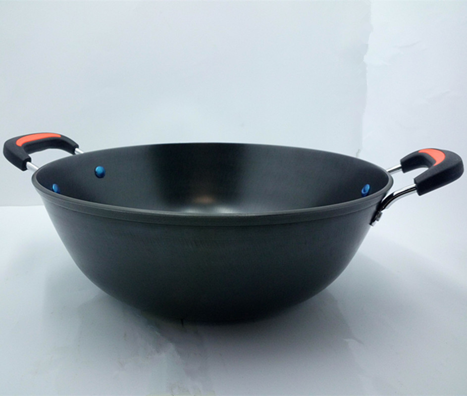 铸铁生铁锅 32cm双耳炖锅不粘锅 真不锈铸铁锅 无涂层铁锅