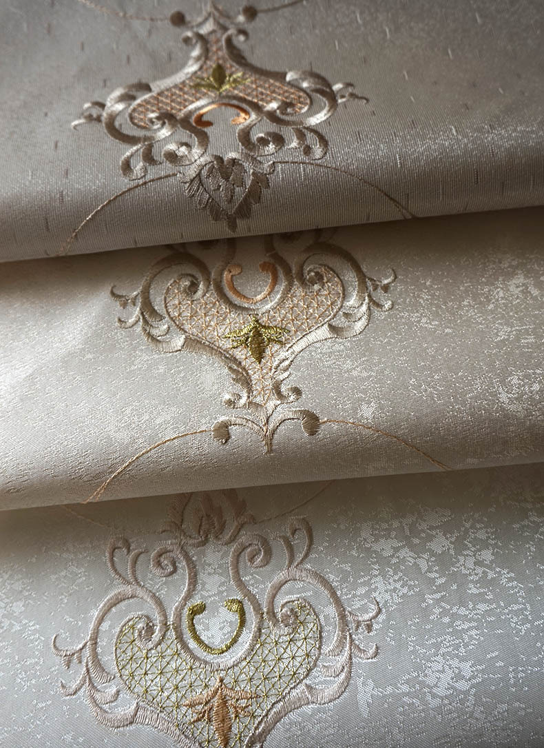 无缝墙布欧式奢华壁布刺绣绣花卧室背景墙布防霉防蛀优等品批发.