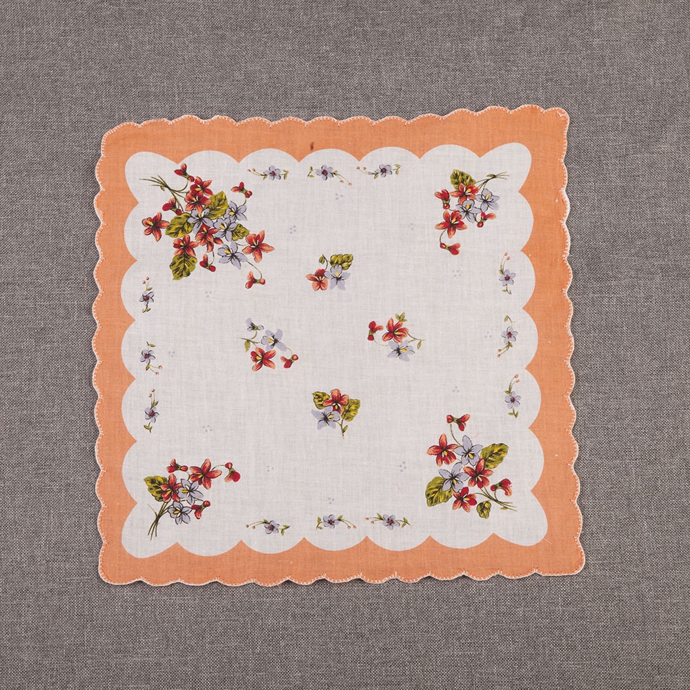 高档手帕直边纯棉女士绣花印花手帕